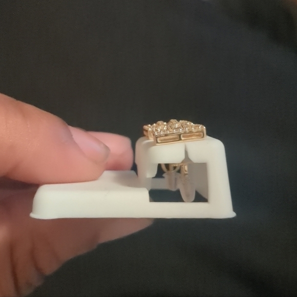 Sterling Silver CZ baguette square earrings - Picture 2 of 2